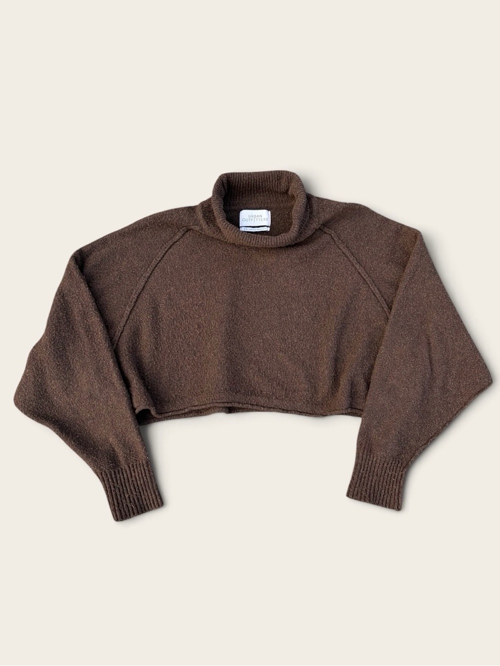 Urban Outfitters Brown Ultra Cropped Turtleneck Sweater Y2K Minimalist M